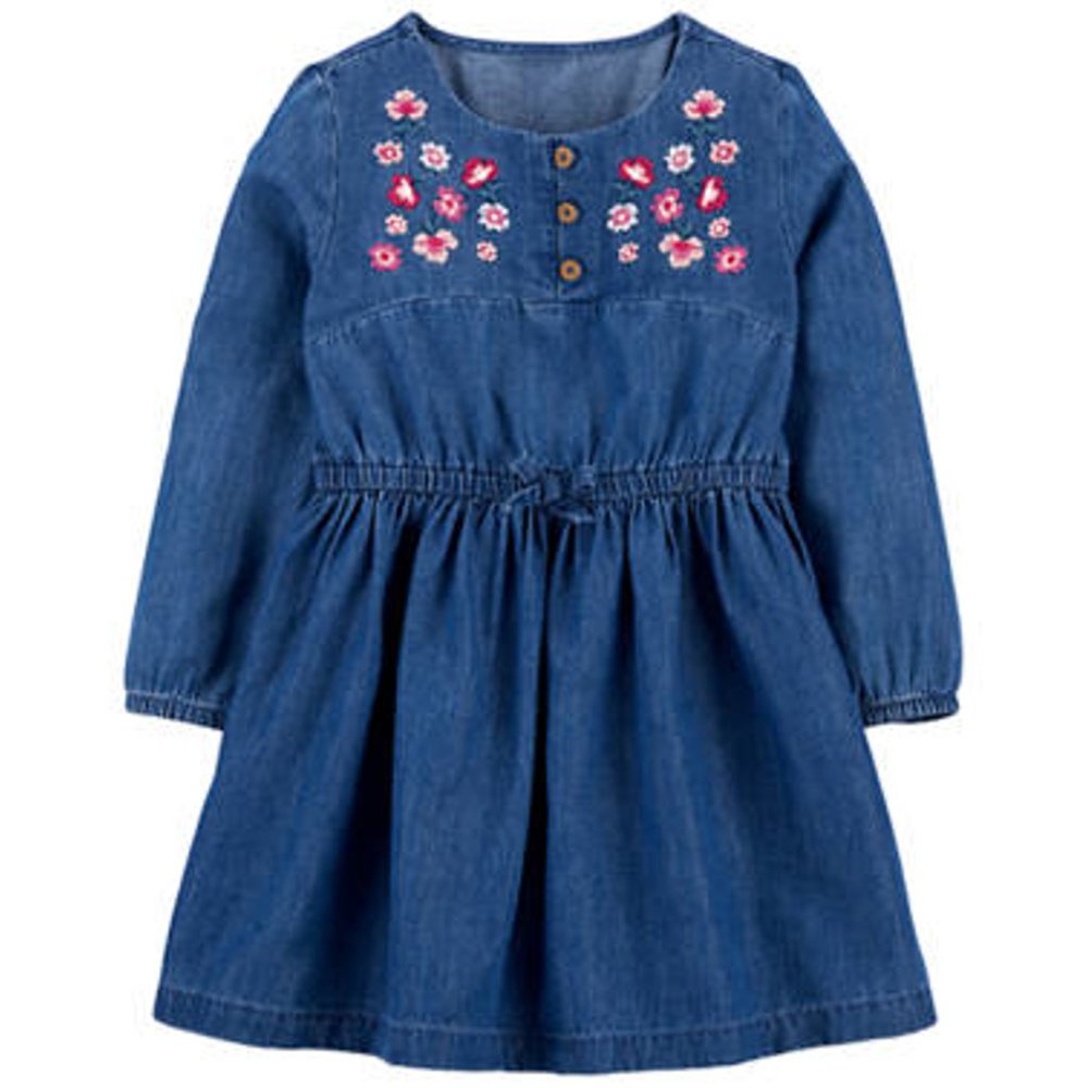 Carter's Embroidered Chambray Dress